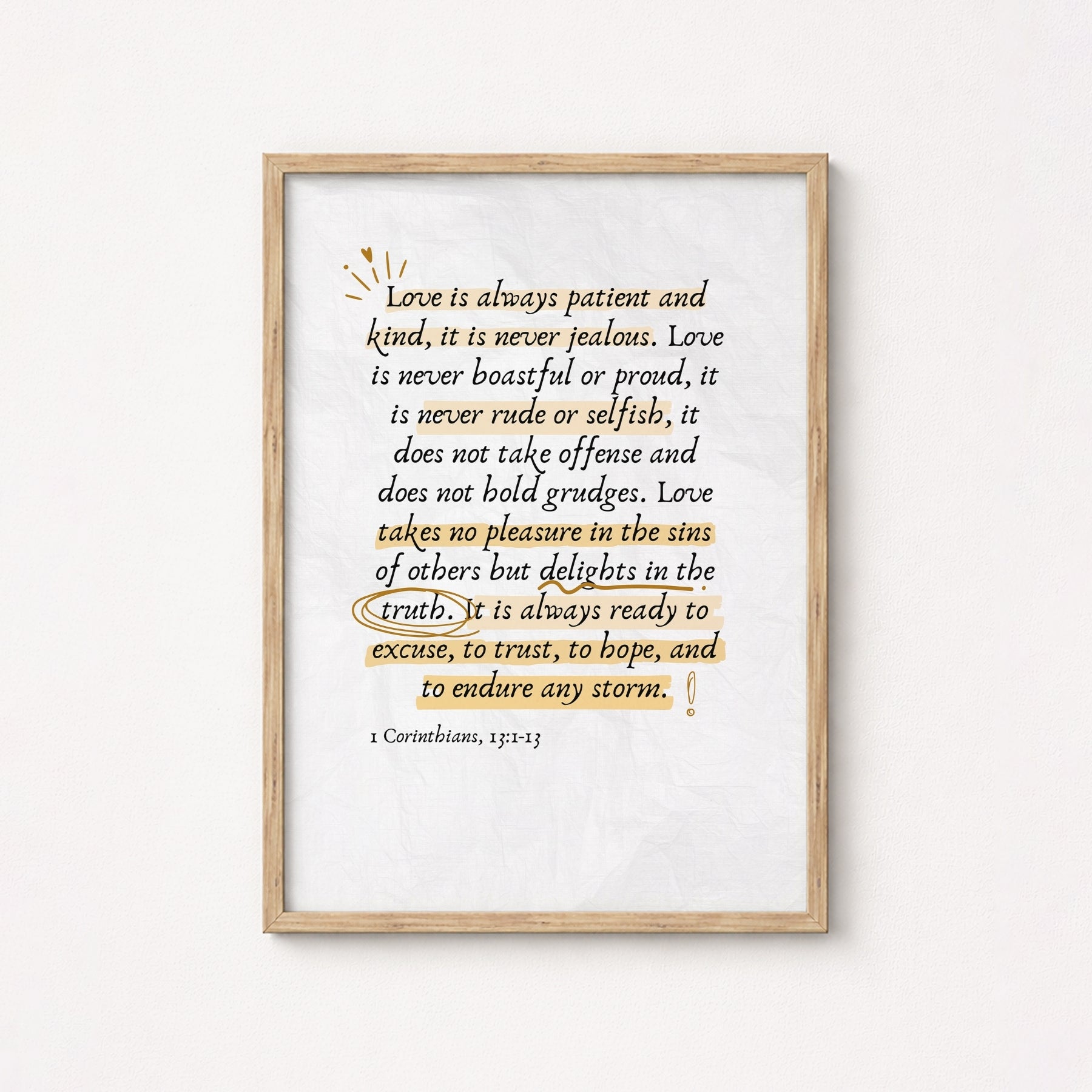 1 Corinthians 13 Wall Art – Bible Verse Print