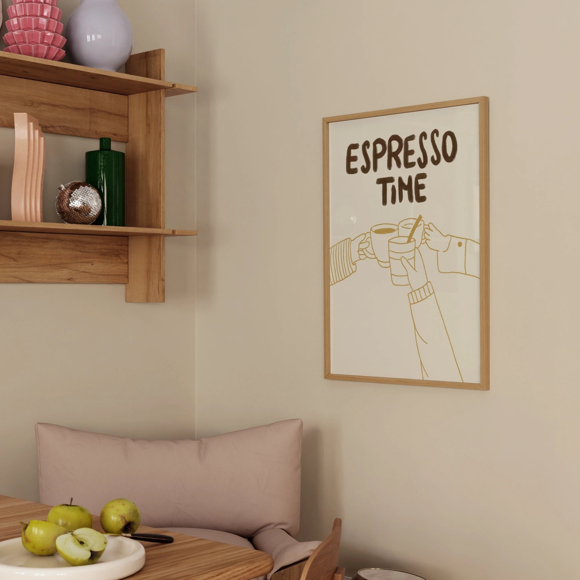 Decorazione murale per la tavola da pranzo italiana – Stampa di pasta, vino e cucina