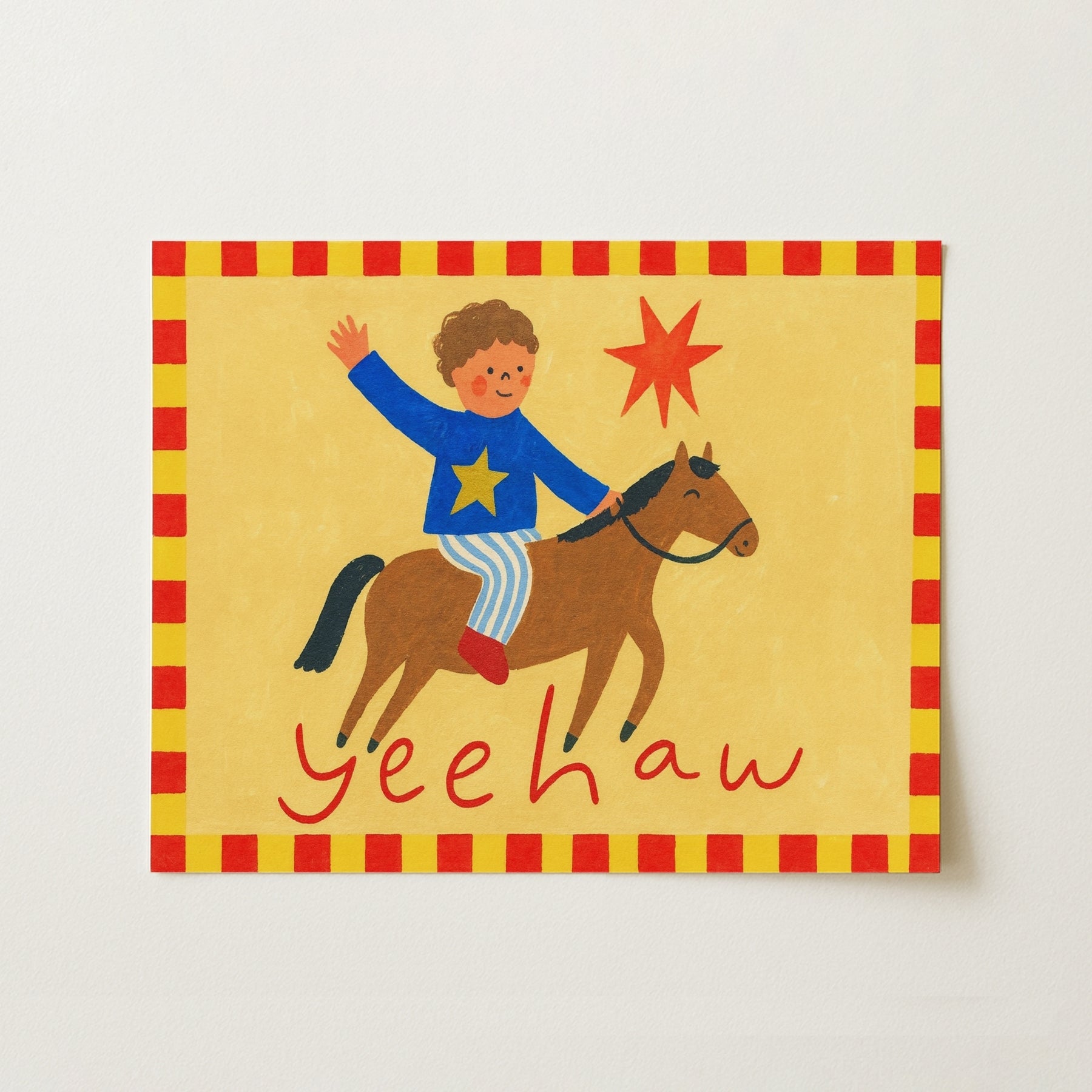 Affiche de chambre d'enfant Cowboy - Yeehaw Western Wall Art pour enfants