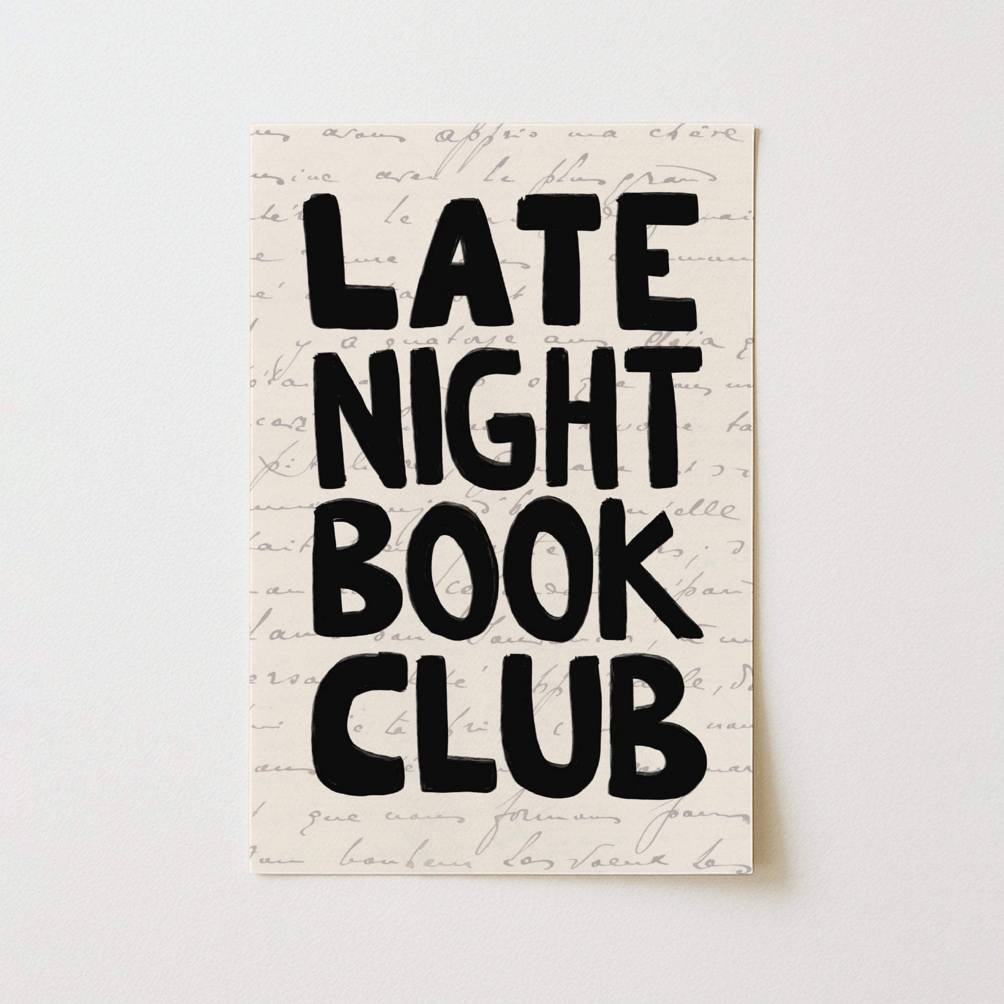 Late Night Book Club Print – Funny Bookish Wall Art