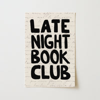 Late Night Book Club Print – Funny Bookish Wall Art