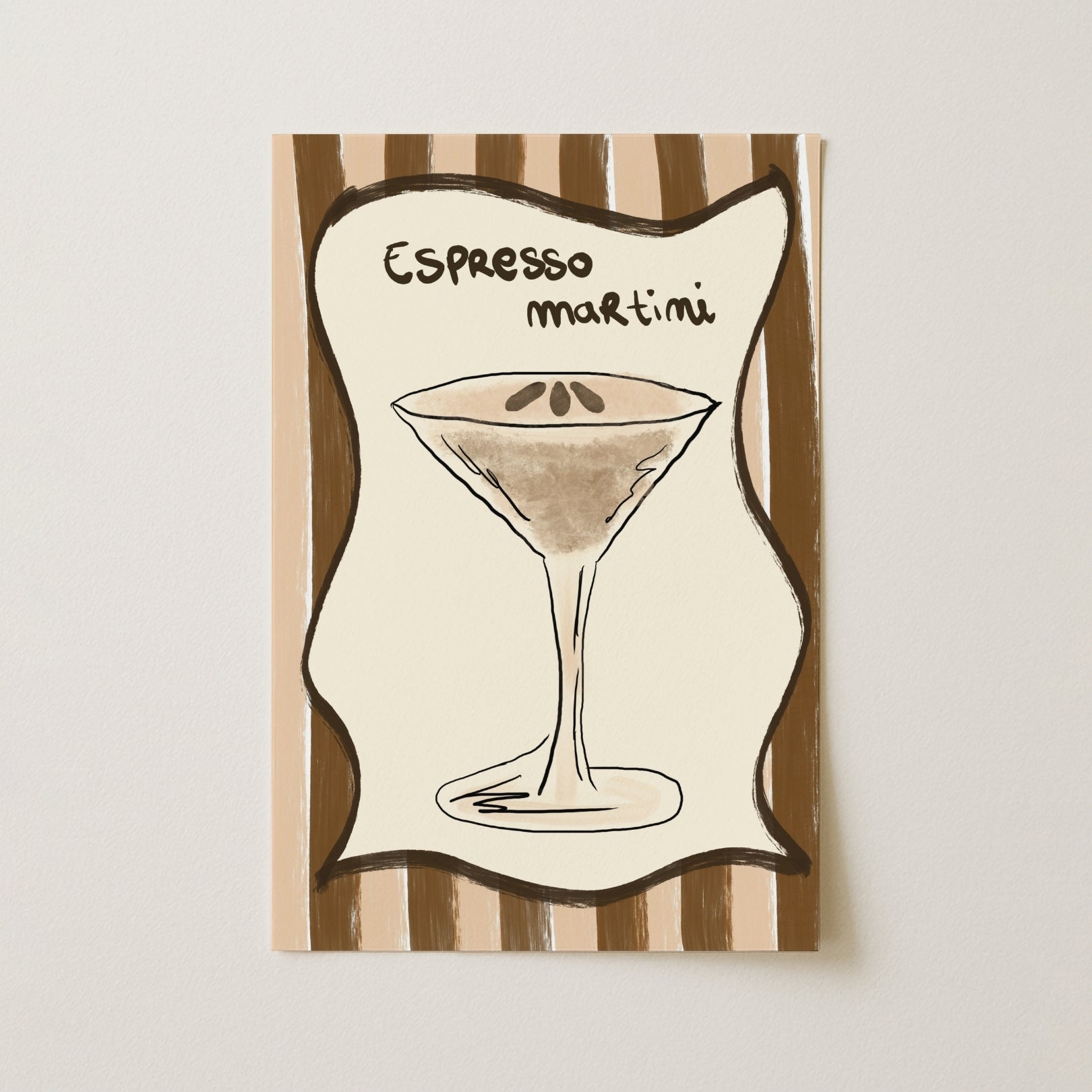 Espresso Martini Wall Art – Neutral Kitchen Bar Print, Kitchen Wall Decor