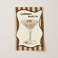 Espresso Martini Wall Art – Neutral Kitchen Bar Print, Kitchen Wall Decor