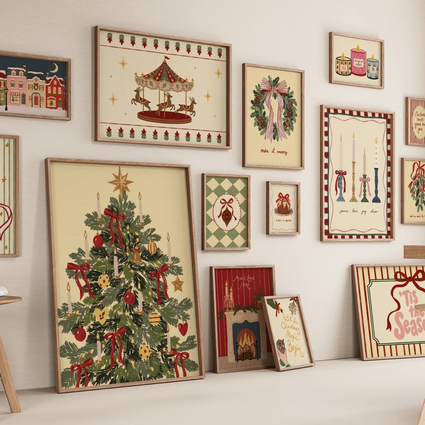 Vintage Christmas Wall Art Set – 20 Printable Designs