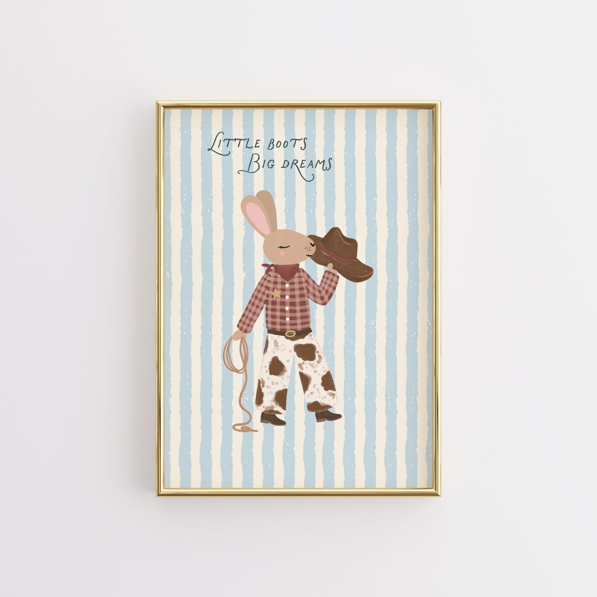 Cowboy Bunny Nursery Wall Art