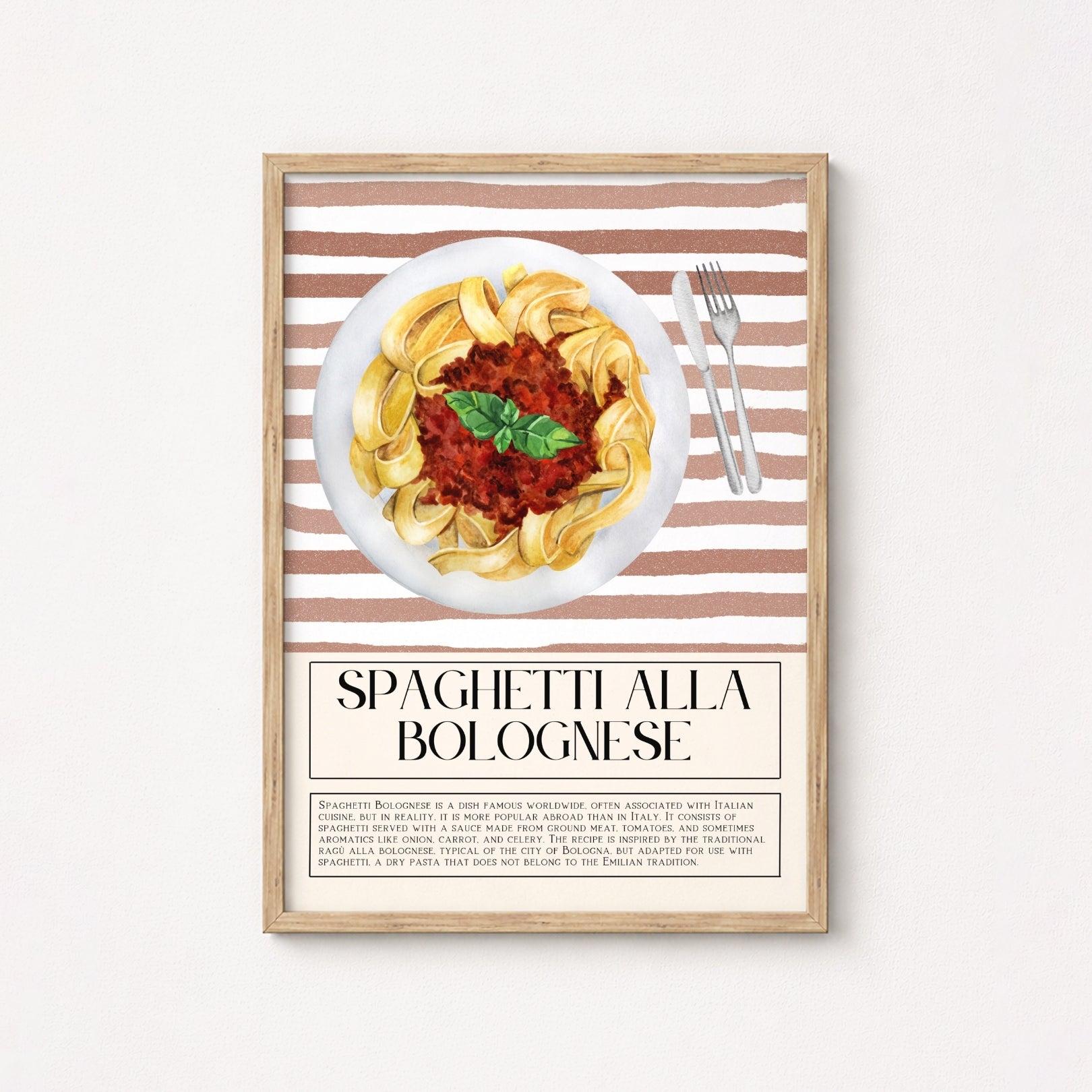 Spaghetti Kitchen Wall Art – Italian Pasta Print, Kitchen Wall Decor