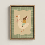 Goose and Bunny – Nursery & Kids Canvas Wall Art