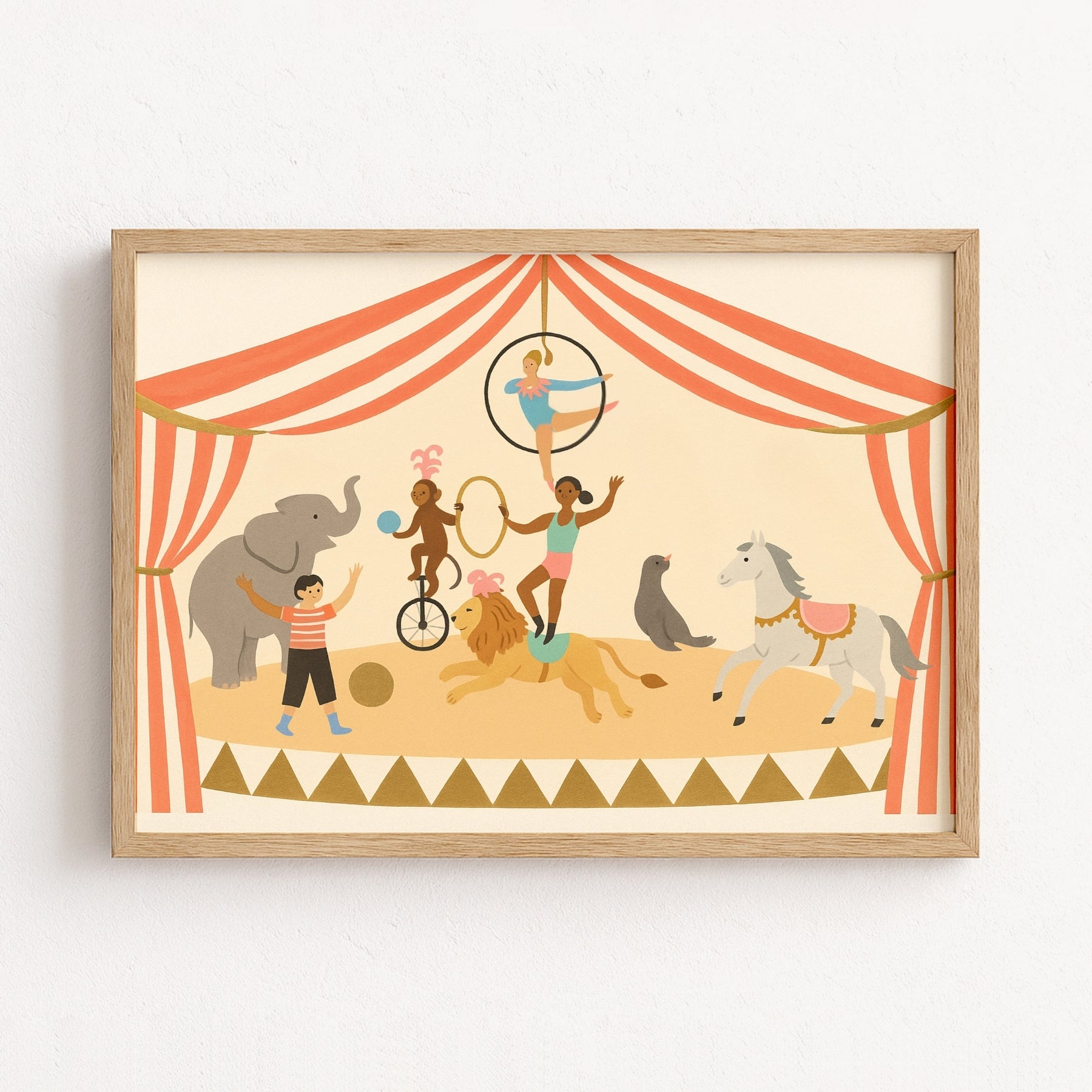 Circus Nursery Print - Colorful Carnival Wall Art for Kids