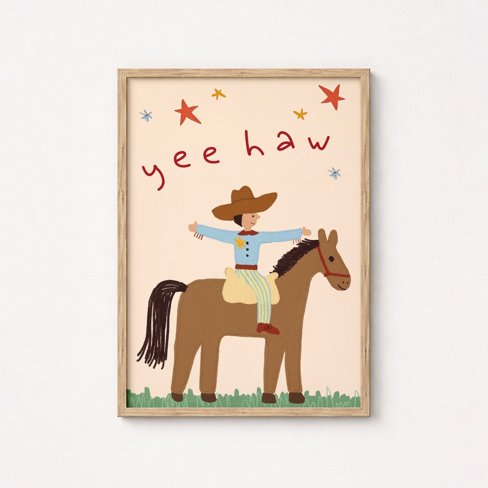 Yee Haw Cowboy Nursery Print