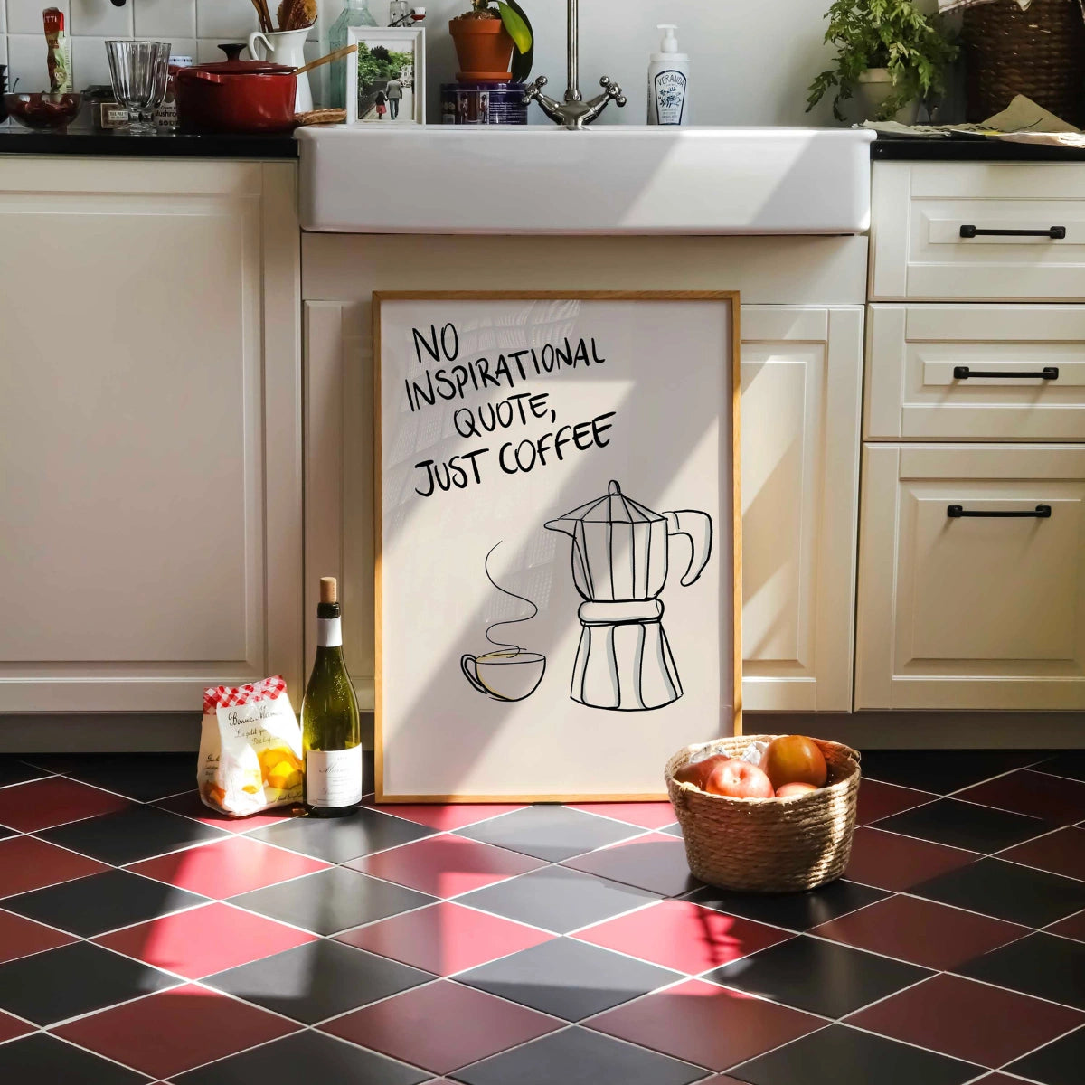 Just Coffee Wall Art – Funny Kitchen Print