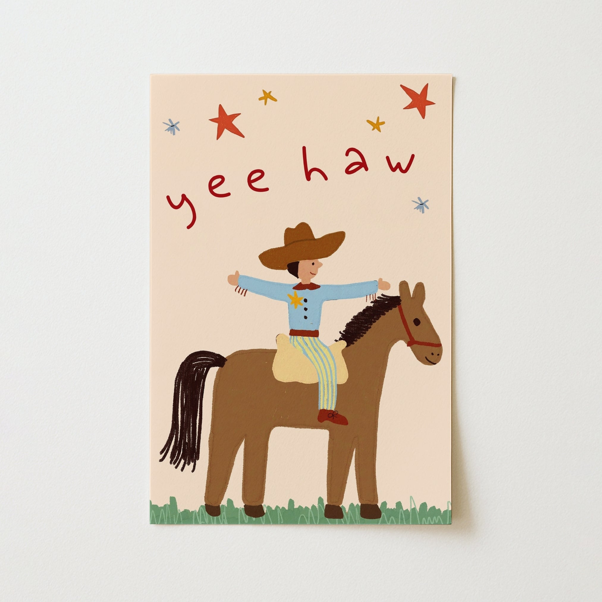 Yee Haw Cowboy Nursery Print