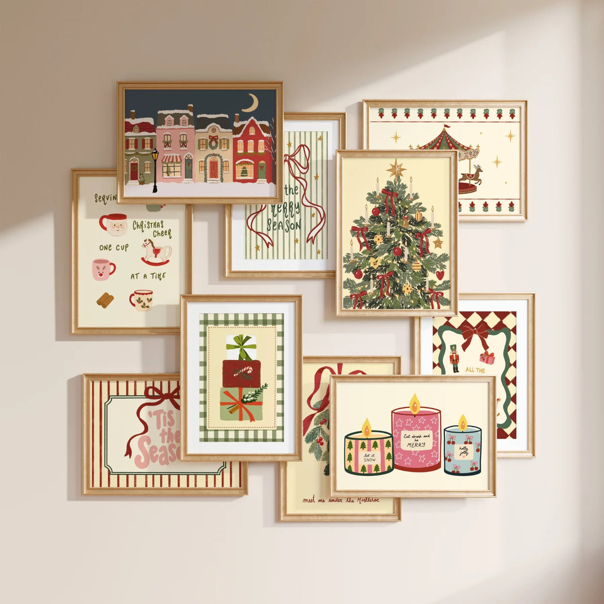 Vintage Christmas Wall Art Set – 20 Printable Designs