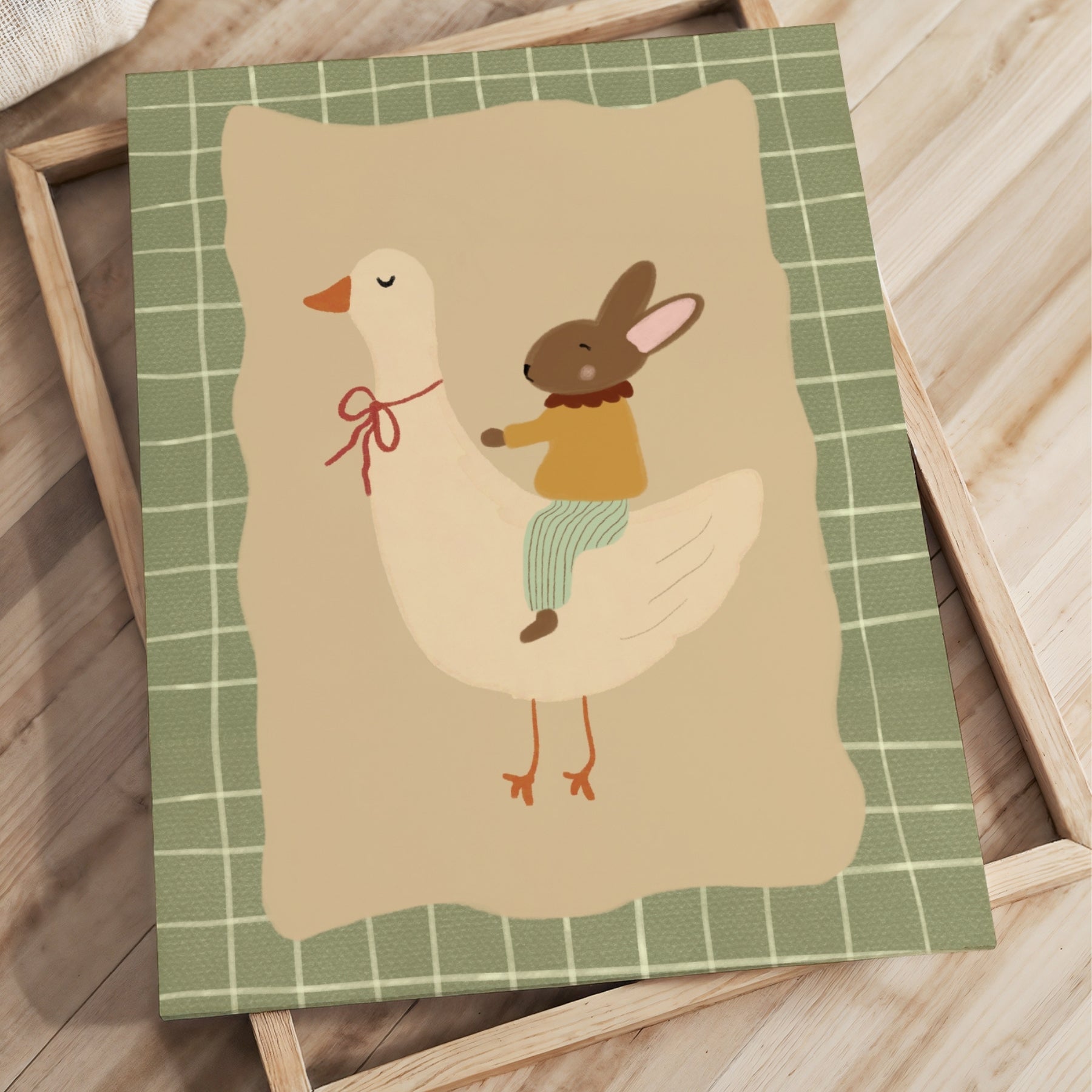Goose and Bunny Nursery Canvas Print