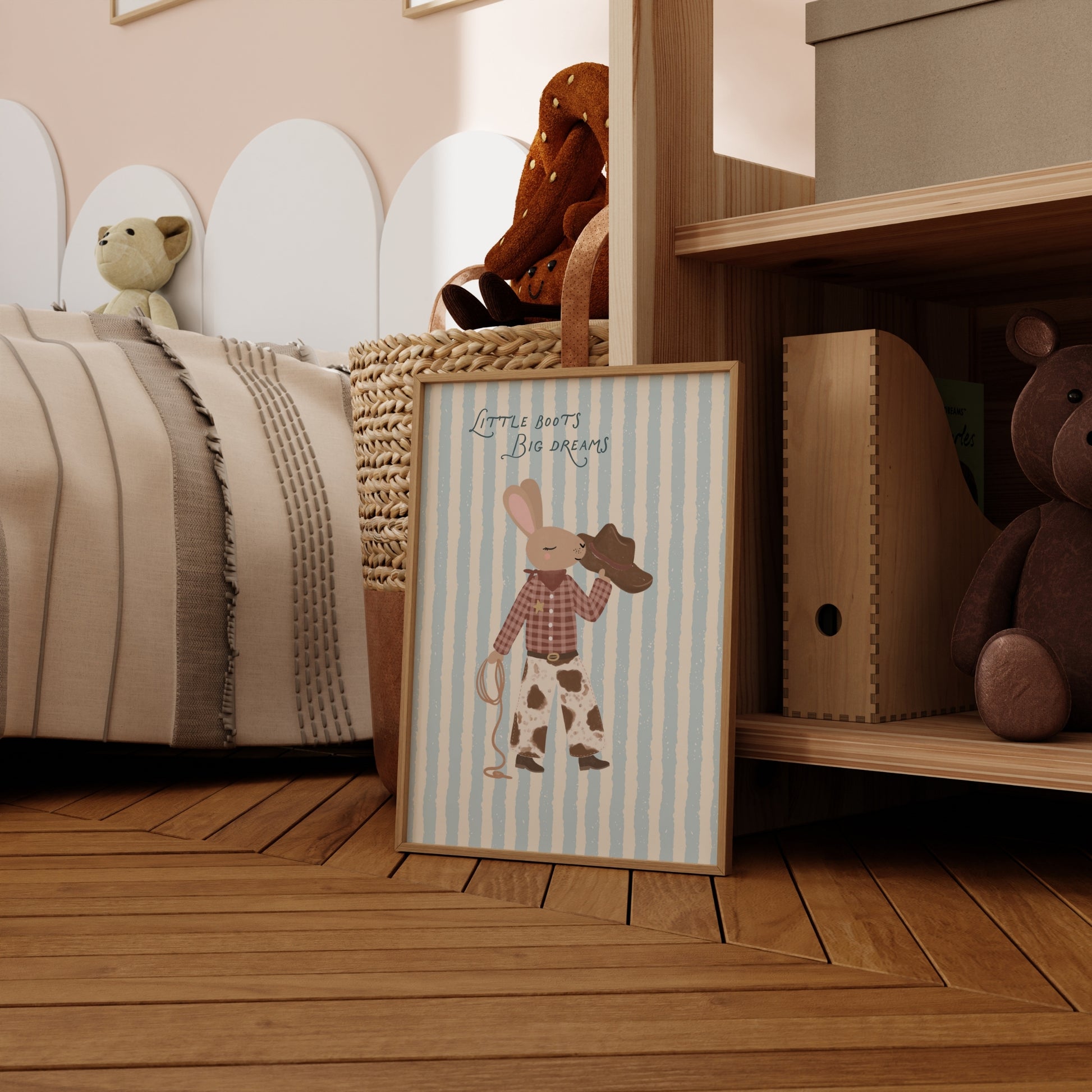 Cowboy Bunny Nursery Wall Art