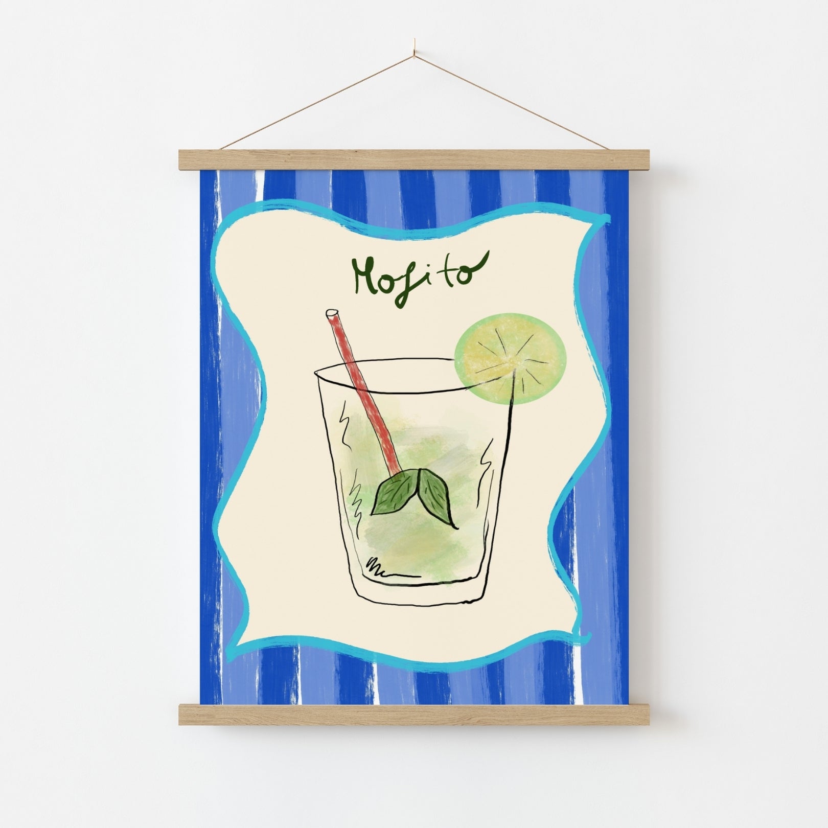 Mojito Cocktail Wall Art – Divertente poster stampabile per bevande da cucina