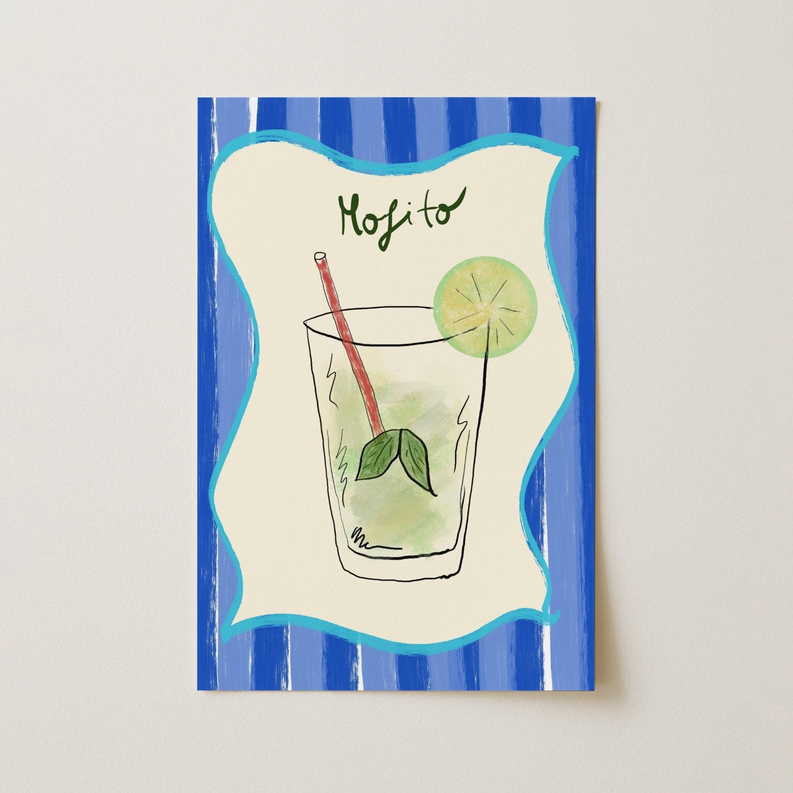 Mojito Cocktail Wall Art – Divertente poster stampabile per bevande da cucina