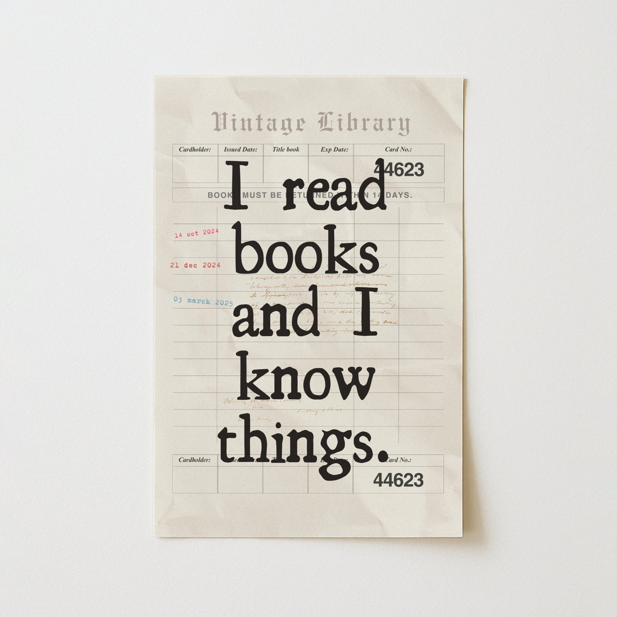 I Read Books Print – Funny Bookish Wall Art