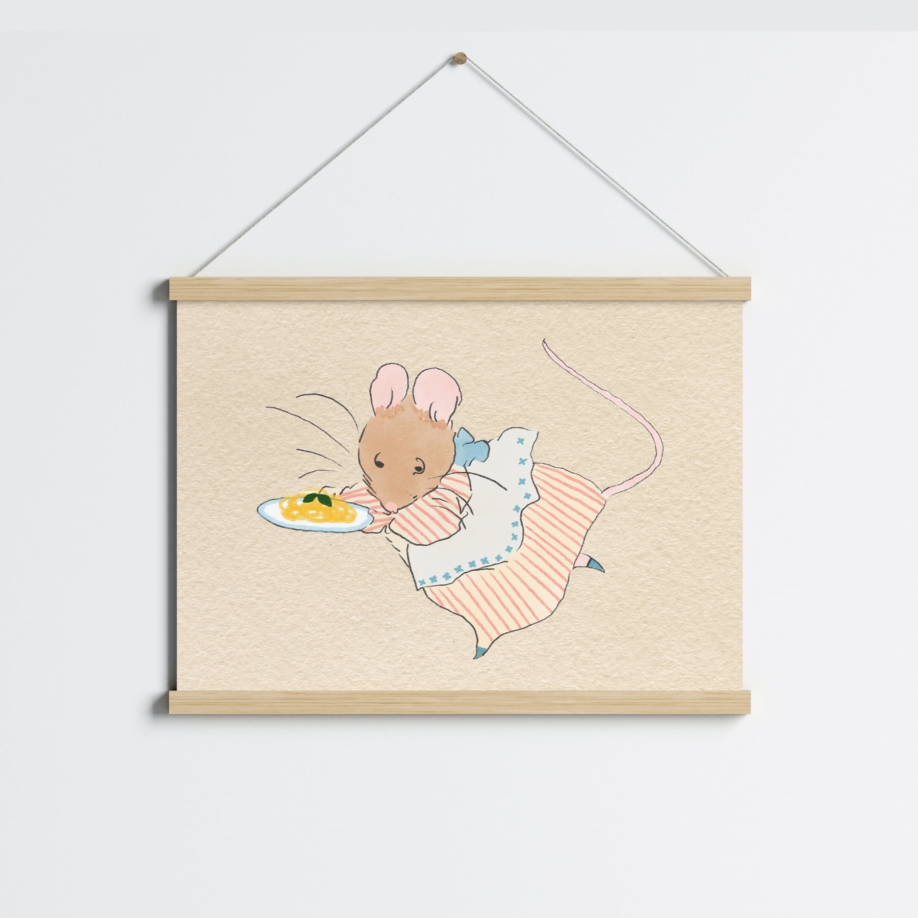 Mouse Vintage Nursery Print – Retro Animal Wall Art, Vintage Nursery Decor