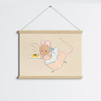 Mouse Vintage Nursery Print – Retro Animal Wall Art, Vintage Nursery Decor