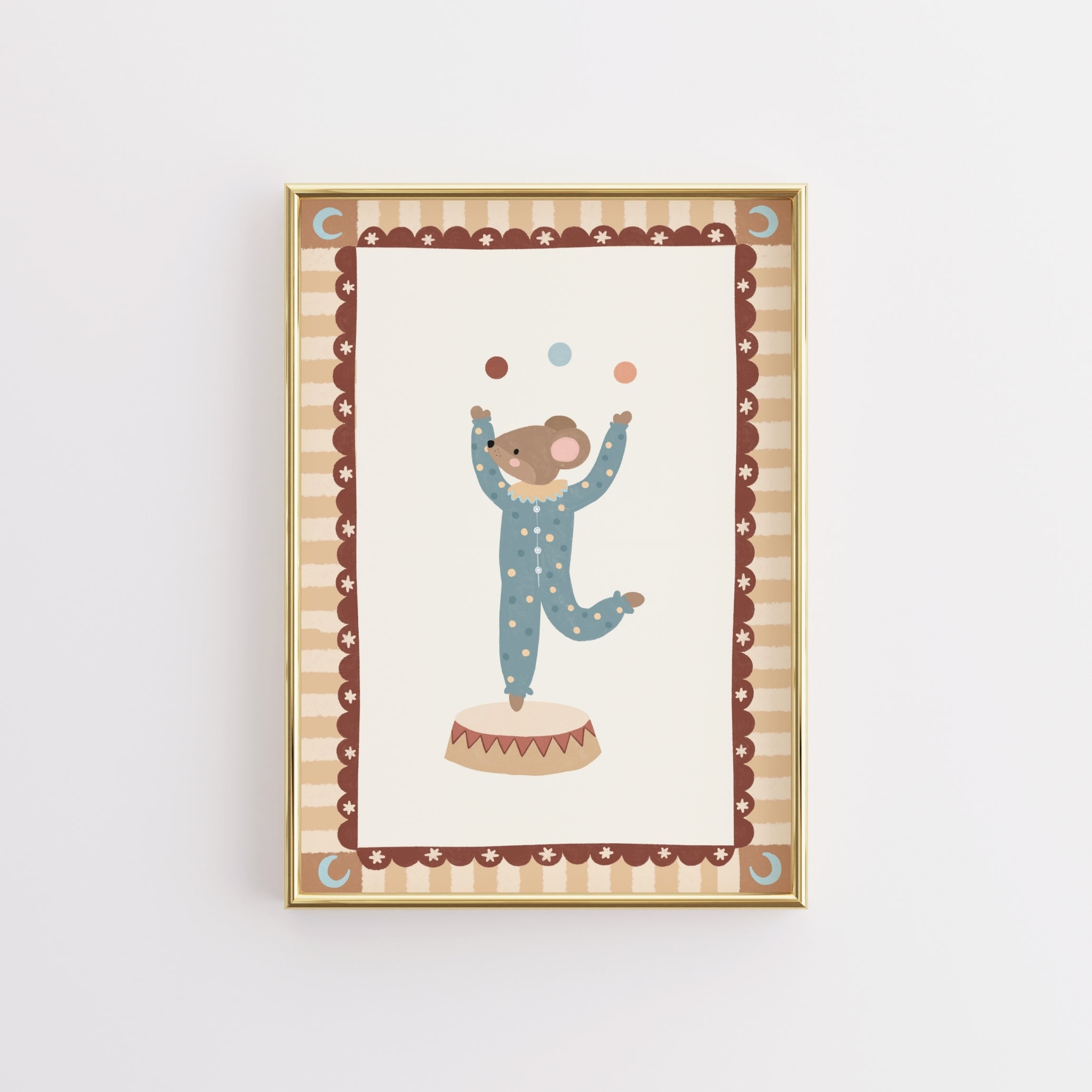 Stampa vintage con animali del circo