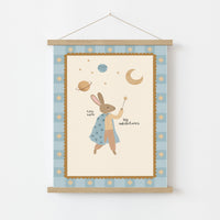 Space Bunny Nursery Wall Art