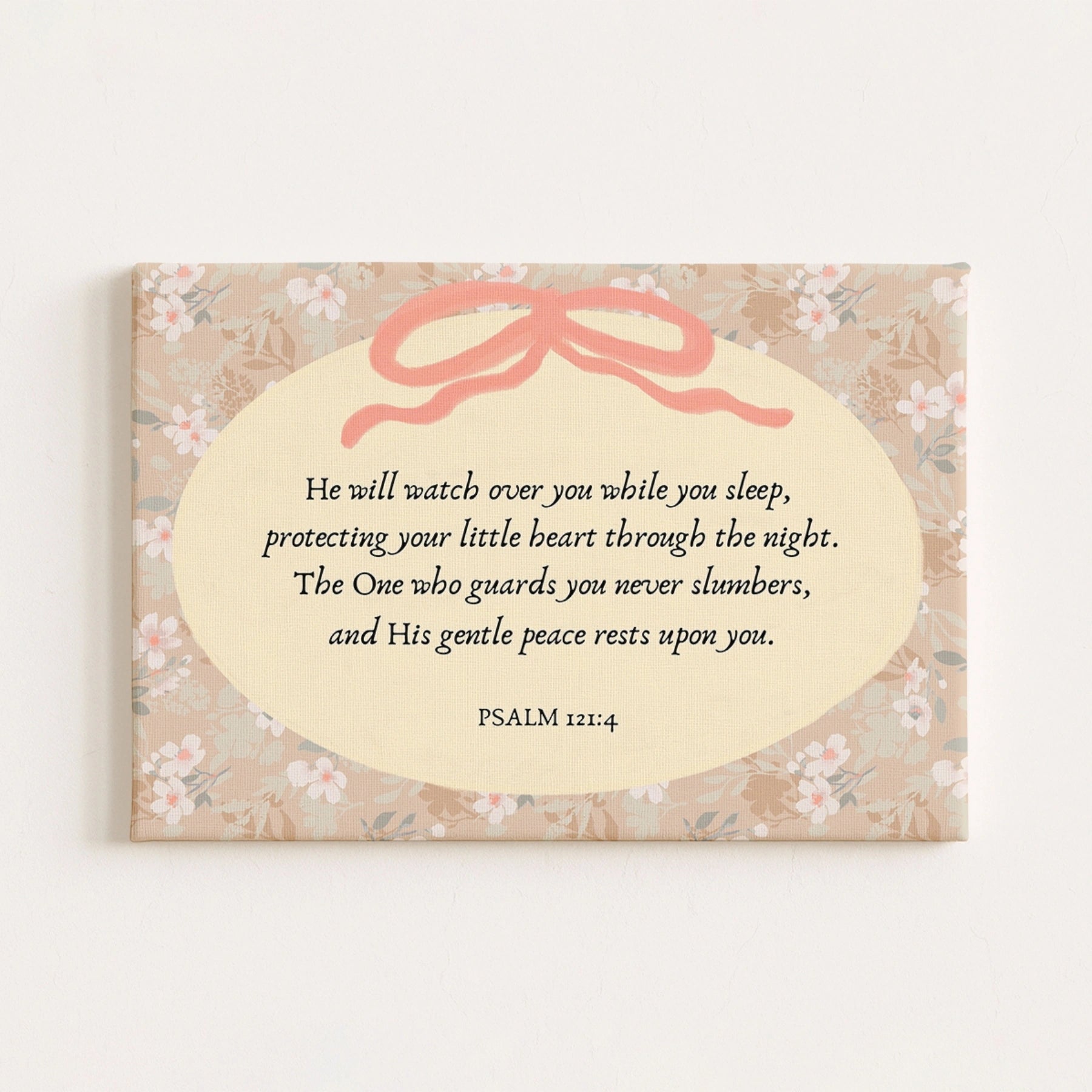 Psalm 121:4 Christian Nursery Canvas Print