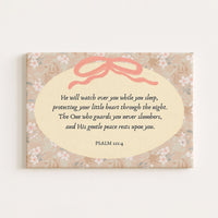Psalm 121:4 Christian Nursery Canvas Print