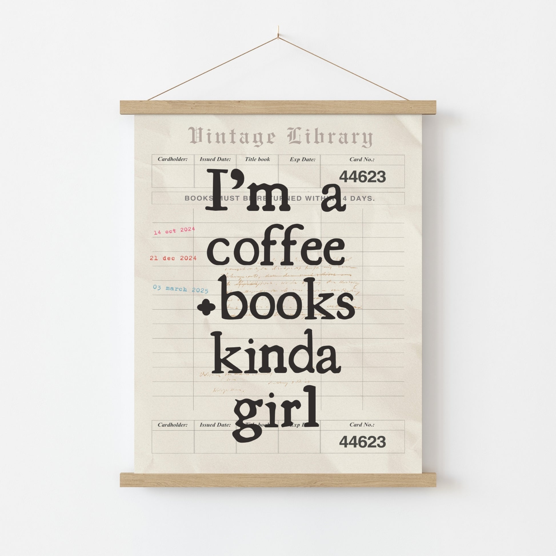 Coffee and Books Girl Print – Vintage Library Wall Art
