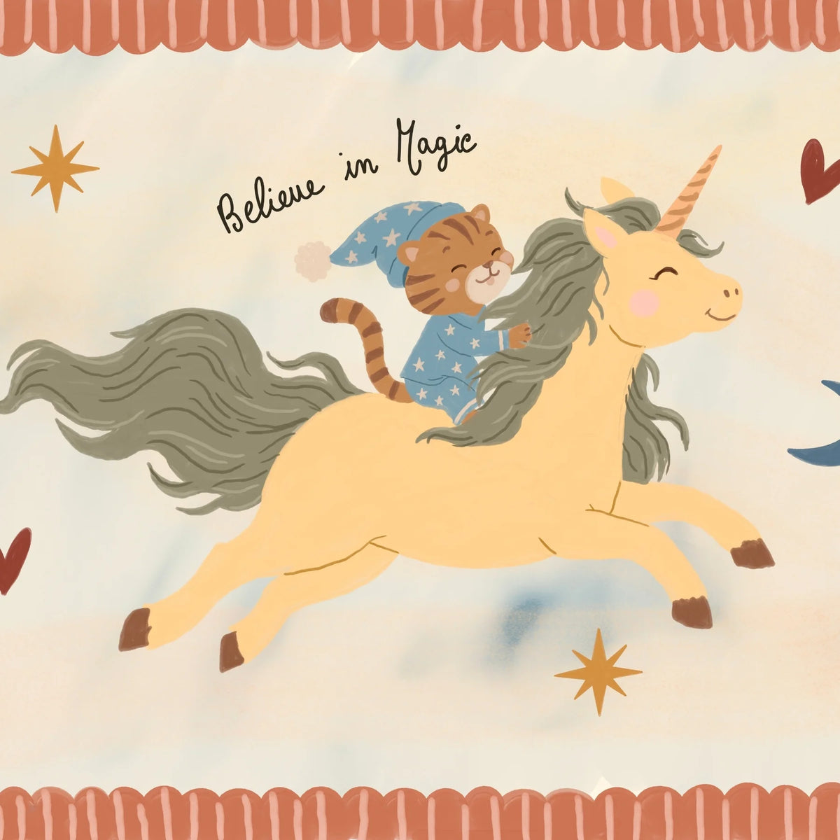 Little Tiger's Magical Ride – Nursery & Kids Wall Art