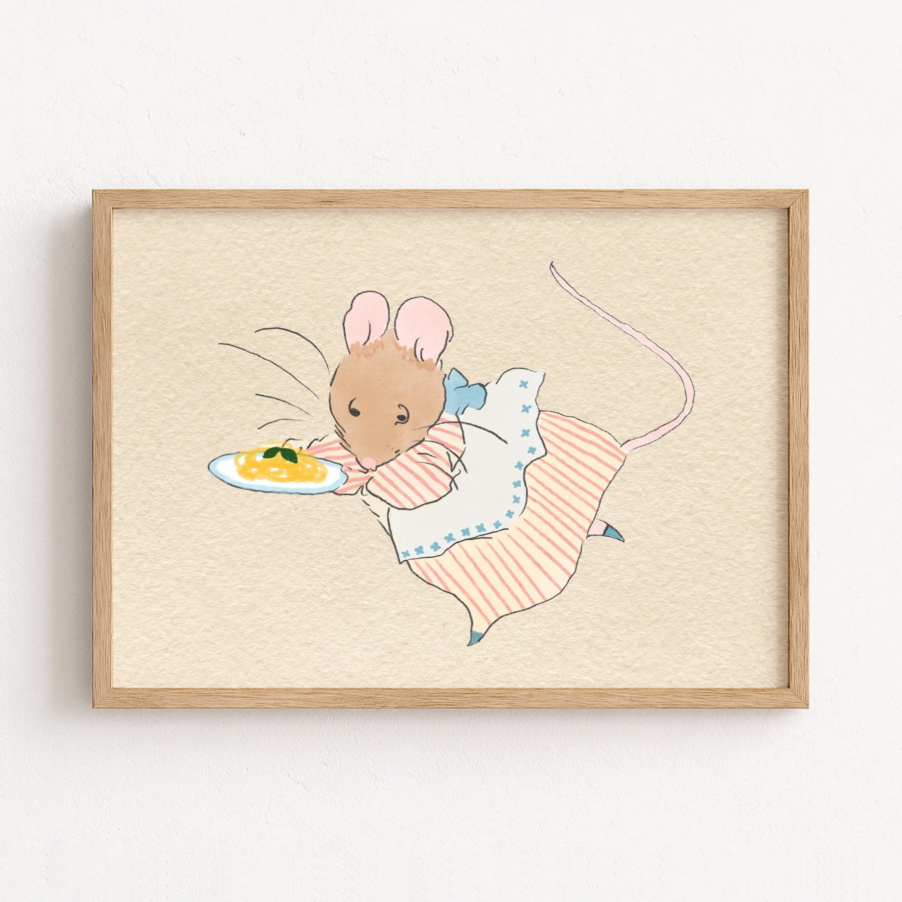 Mouse Vintage Nursery Print – Retro Animal Wall Art, Vintage Nursery Decor