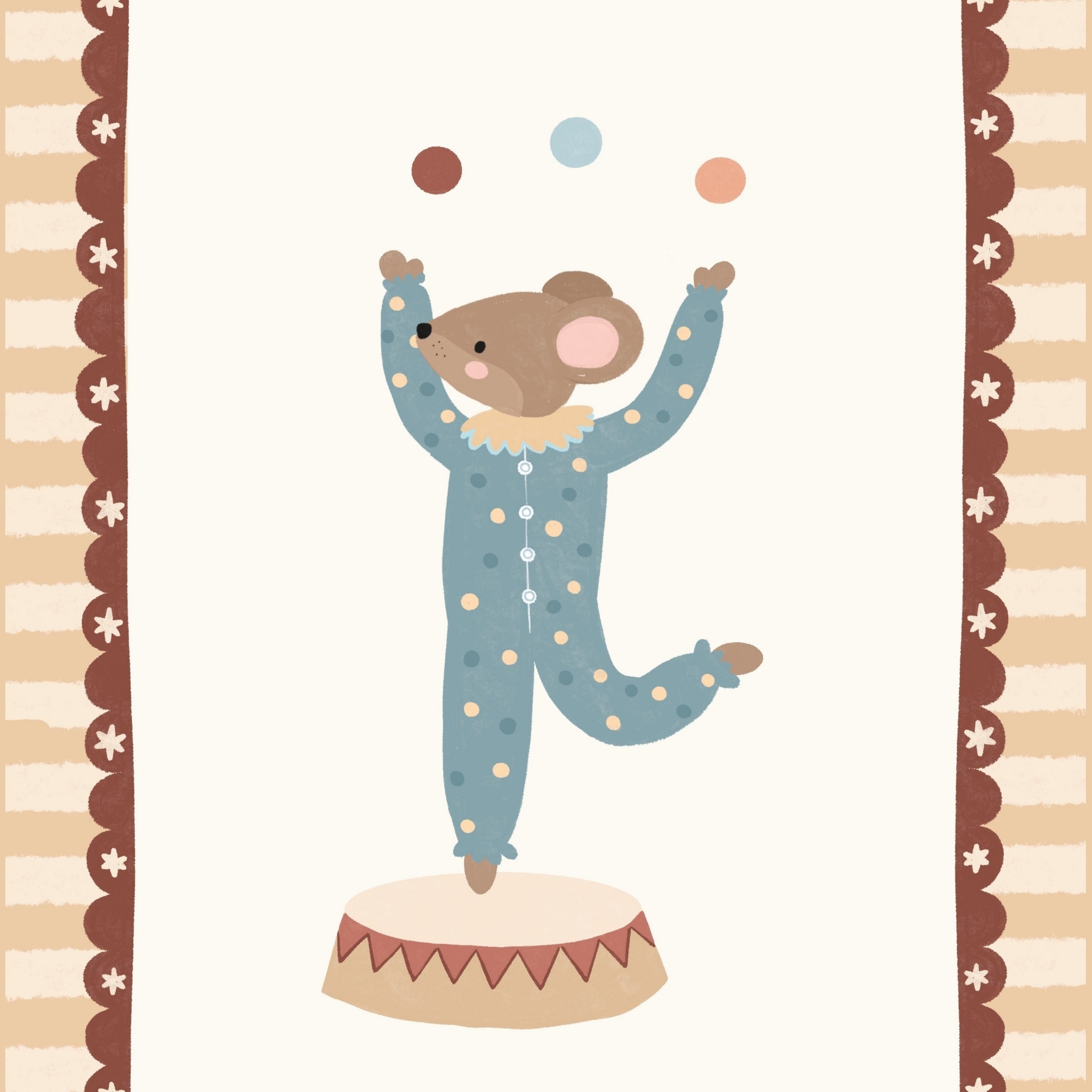 Stampa vintage con animali del circo