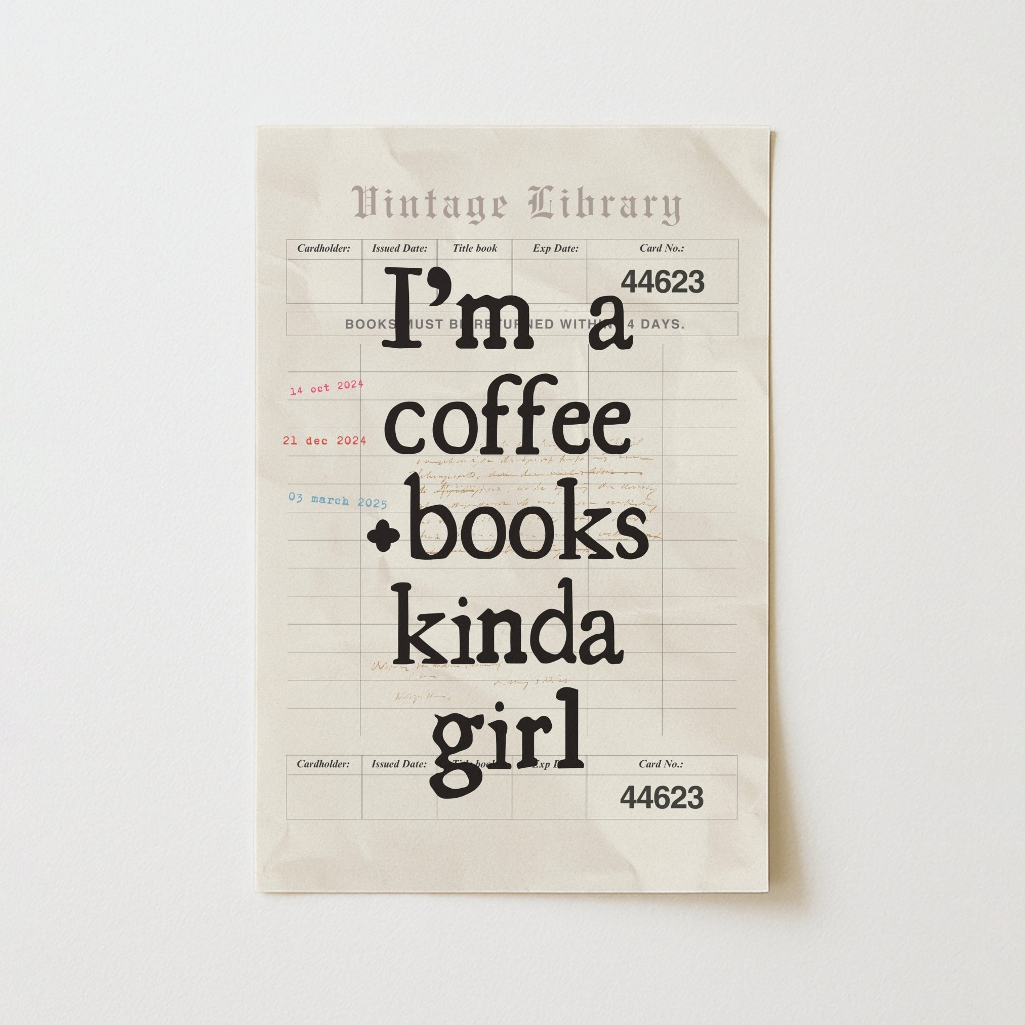 Coffee and Books Girl Print – Vintage Library Wall Art