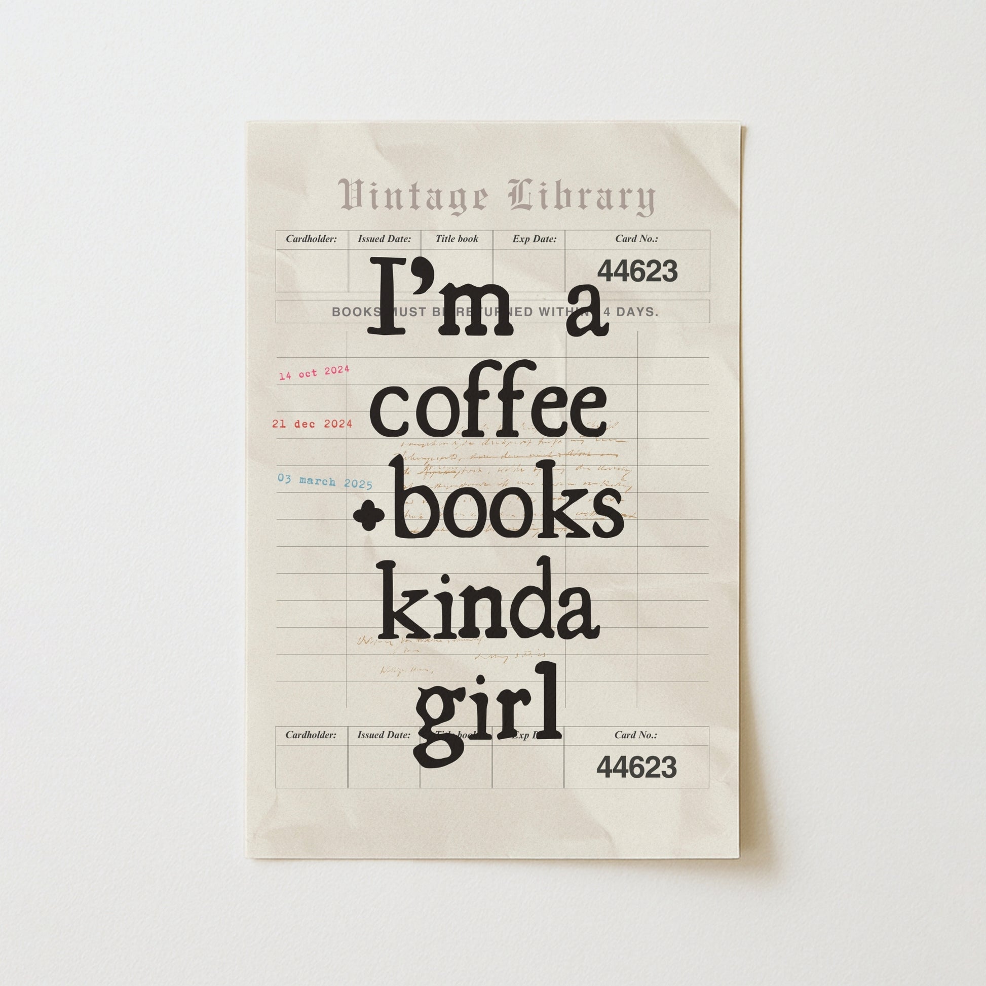 Coffee and Books Girl Print – Vintage Library Wall Art