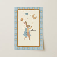 Space Bunny Nursery Wall Art