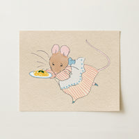 Mouse Vintage Nursery Print – Retro Animal Wall Art, Vintage Nursery Decor