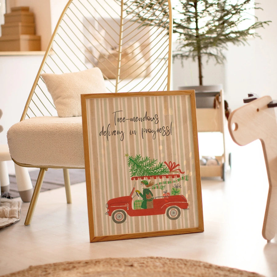 Christmas Tree Delivery – Vintage Holiday Wall Art Print