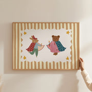 Bunny and Bear Superhero – Nursery & kids wall art