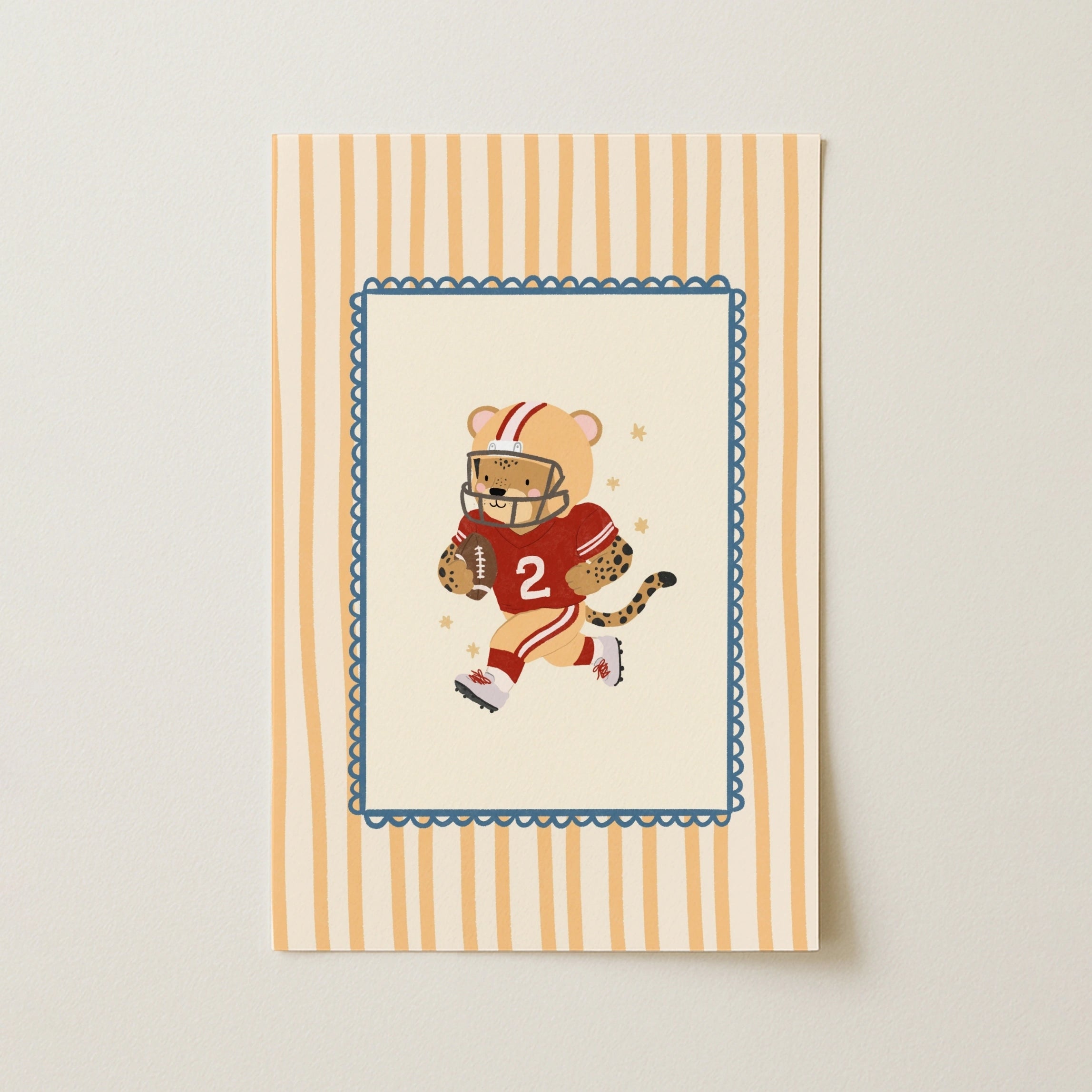 American Football Leopard Nursery Print