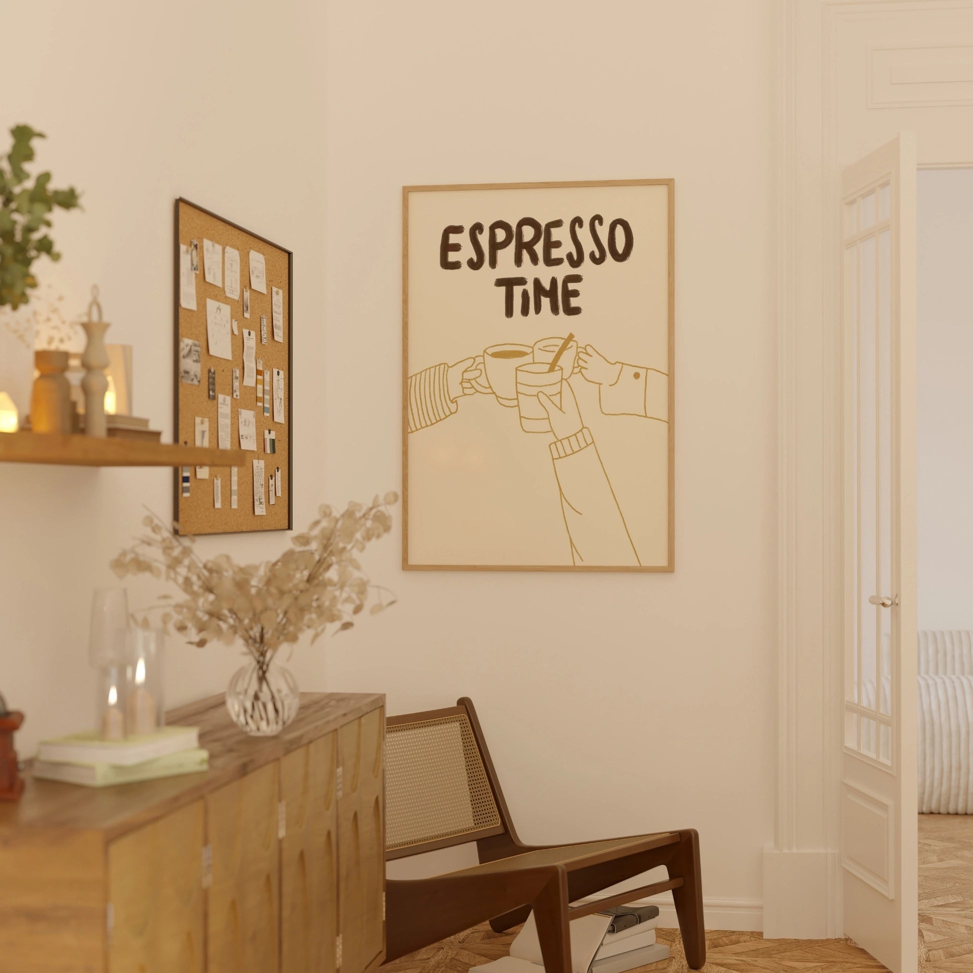 Decorazione murale per la tavola da pranzo italiana – Stampa di pasta, vino e cucina