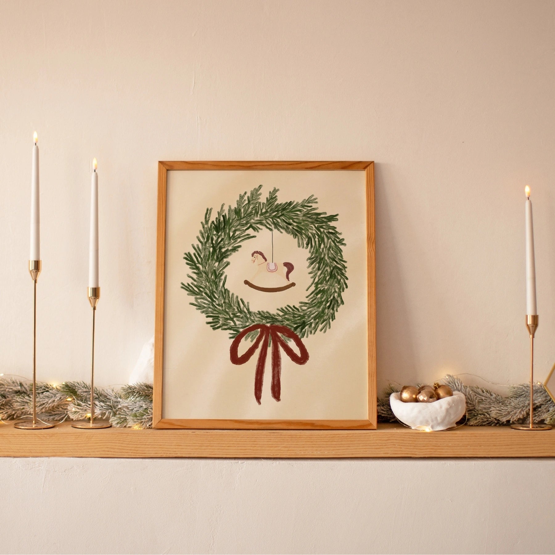 Weihnachtskranz Schaukelpferd