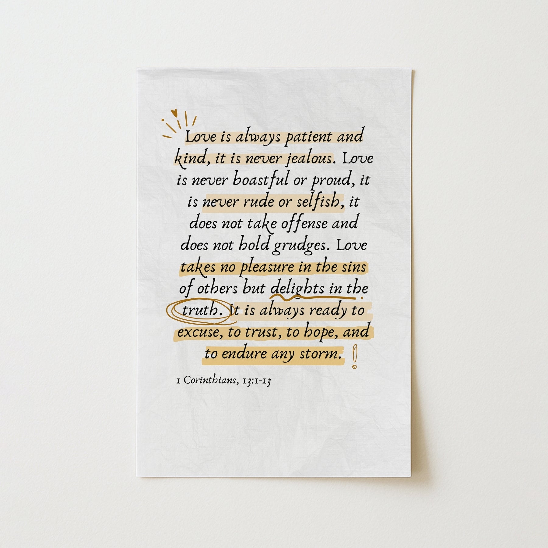 1 Corinthians 13 Wall Art – Bible Verse Print
