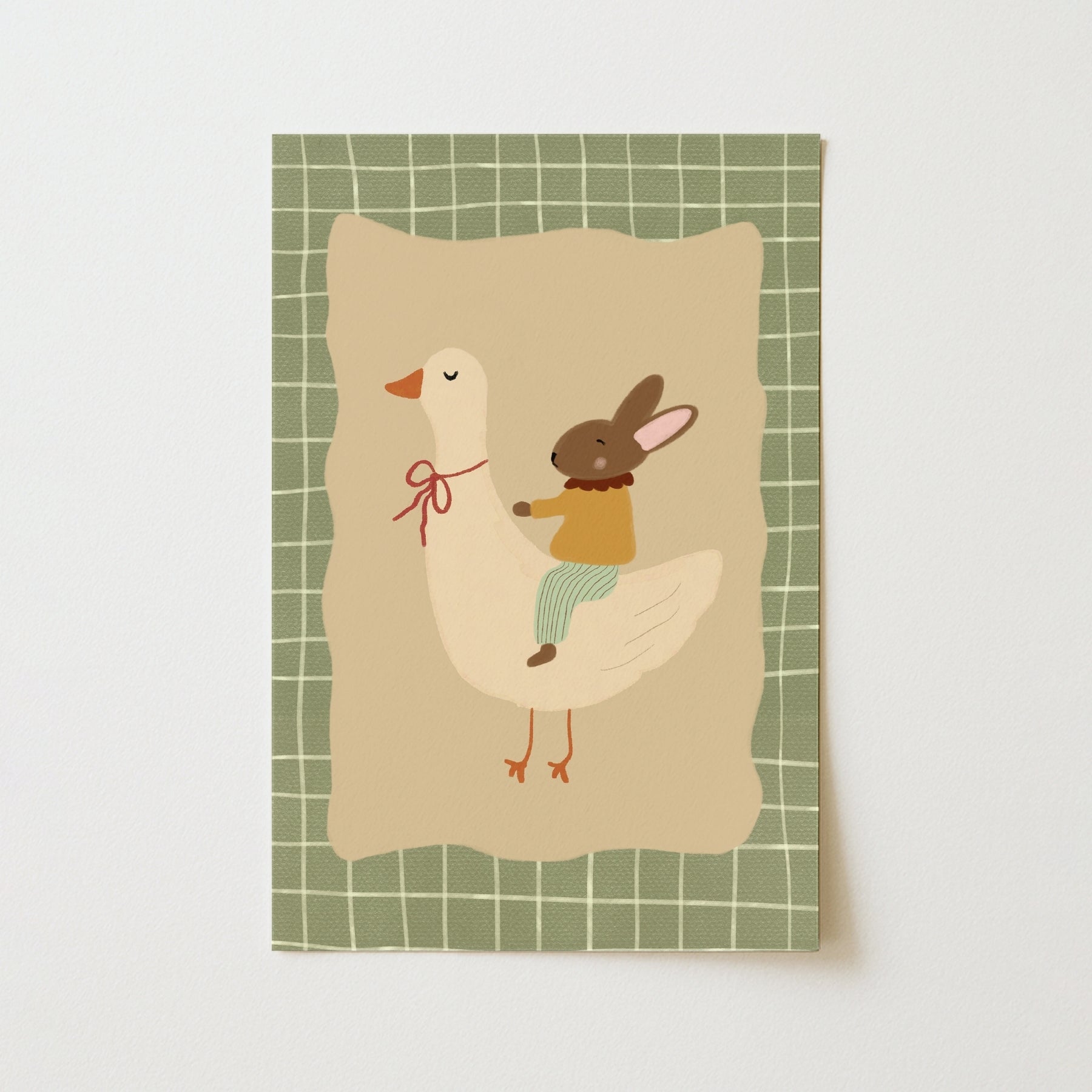 Lámina de Ganso y Conejito para Cuarto Infantil