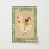 Lámina de Ganso y Conejito para Cuarto Infantil