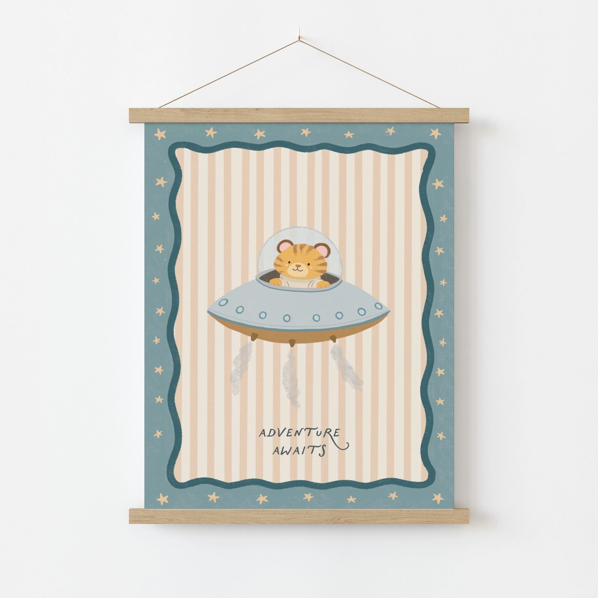 Tiger UFO Nursery Print
