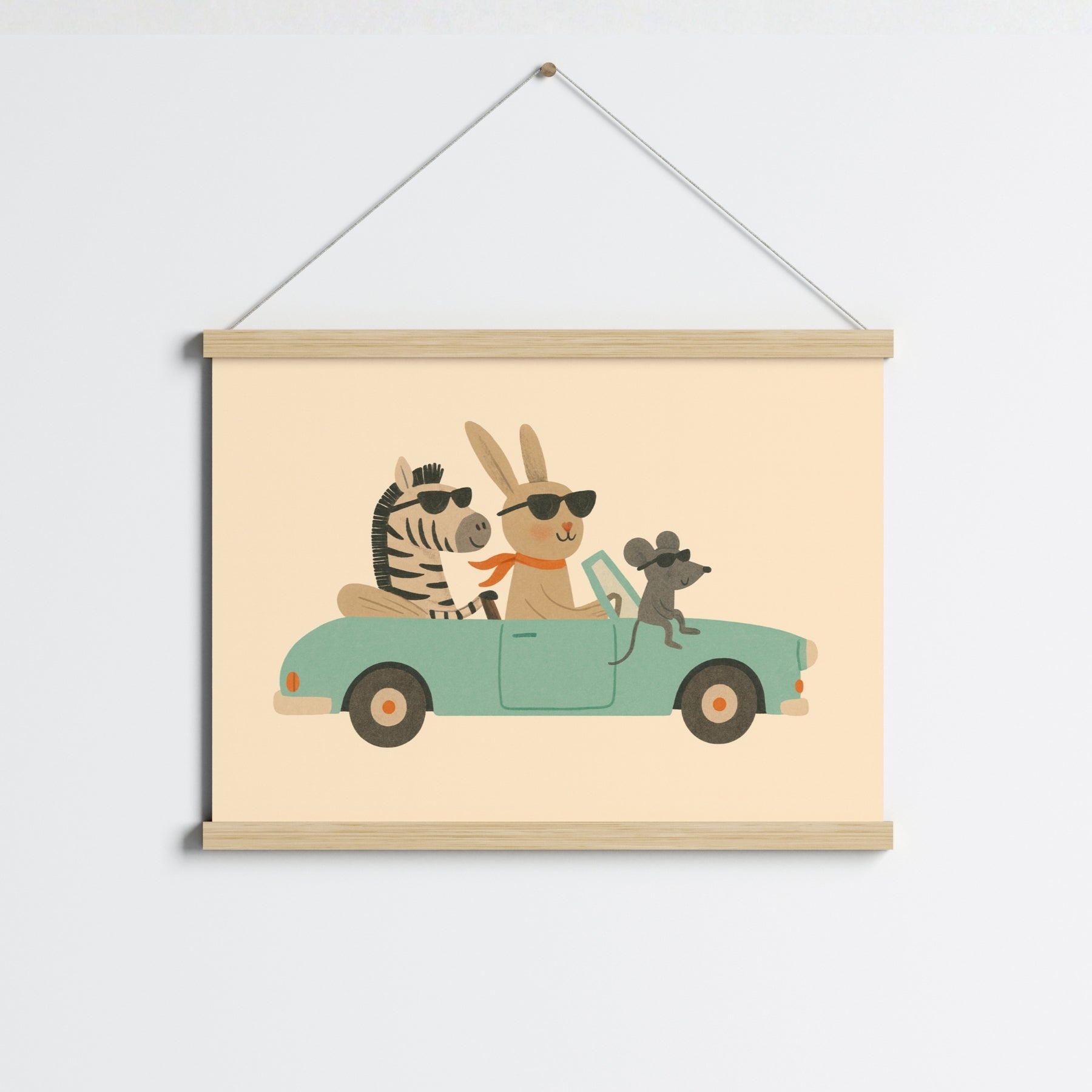Cute Animal Illustration, Boy Wall Decor