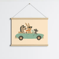 Cute Animal Illustration, Boy Wall Decor