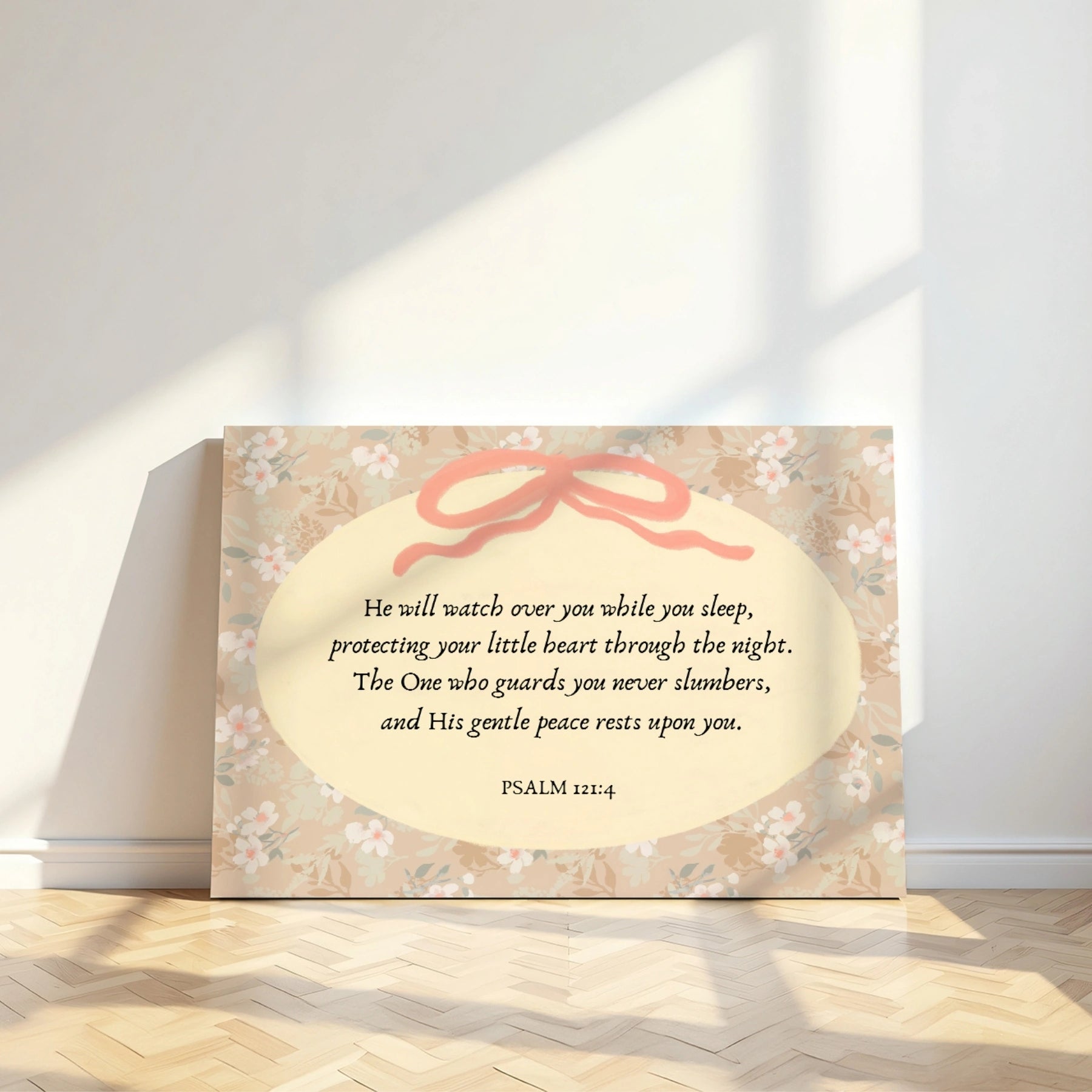 Psalm 121:4 Christian Nursery Canvas Print