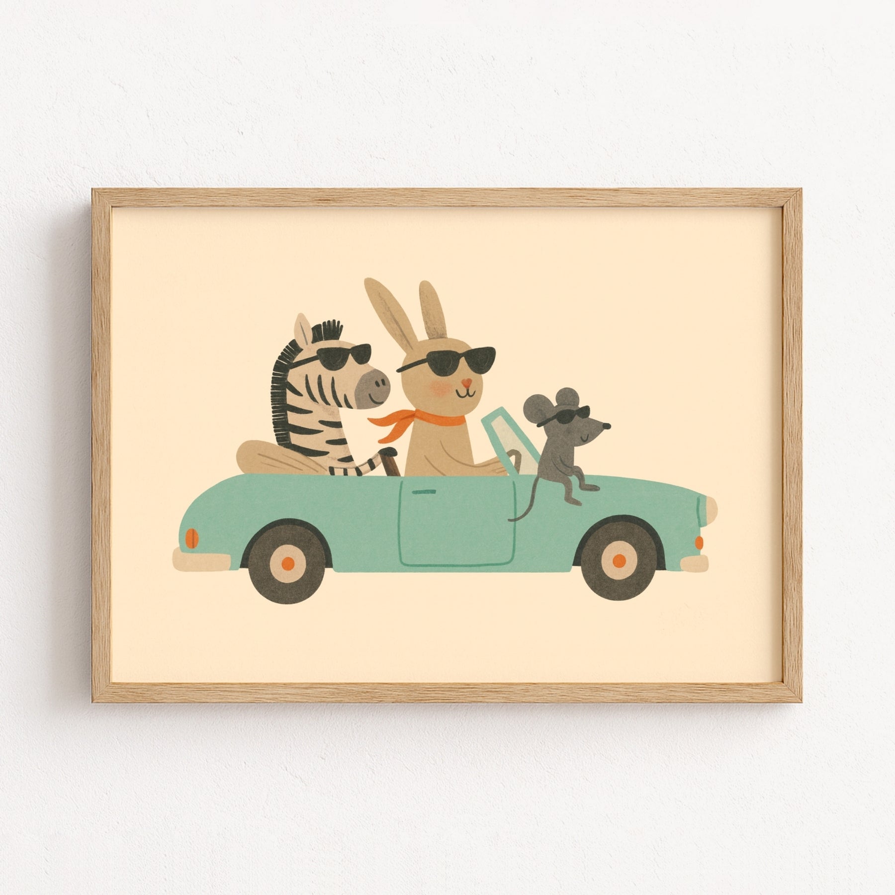 Cute Animal Illustration, Boy Wall Decor