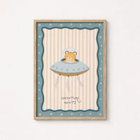 Tiger UFO Nursery Print