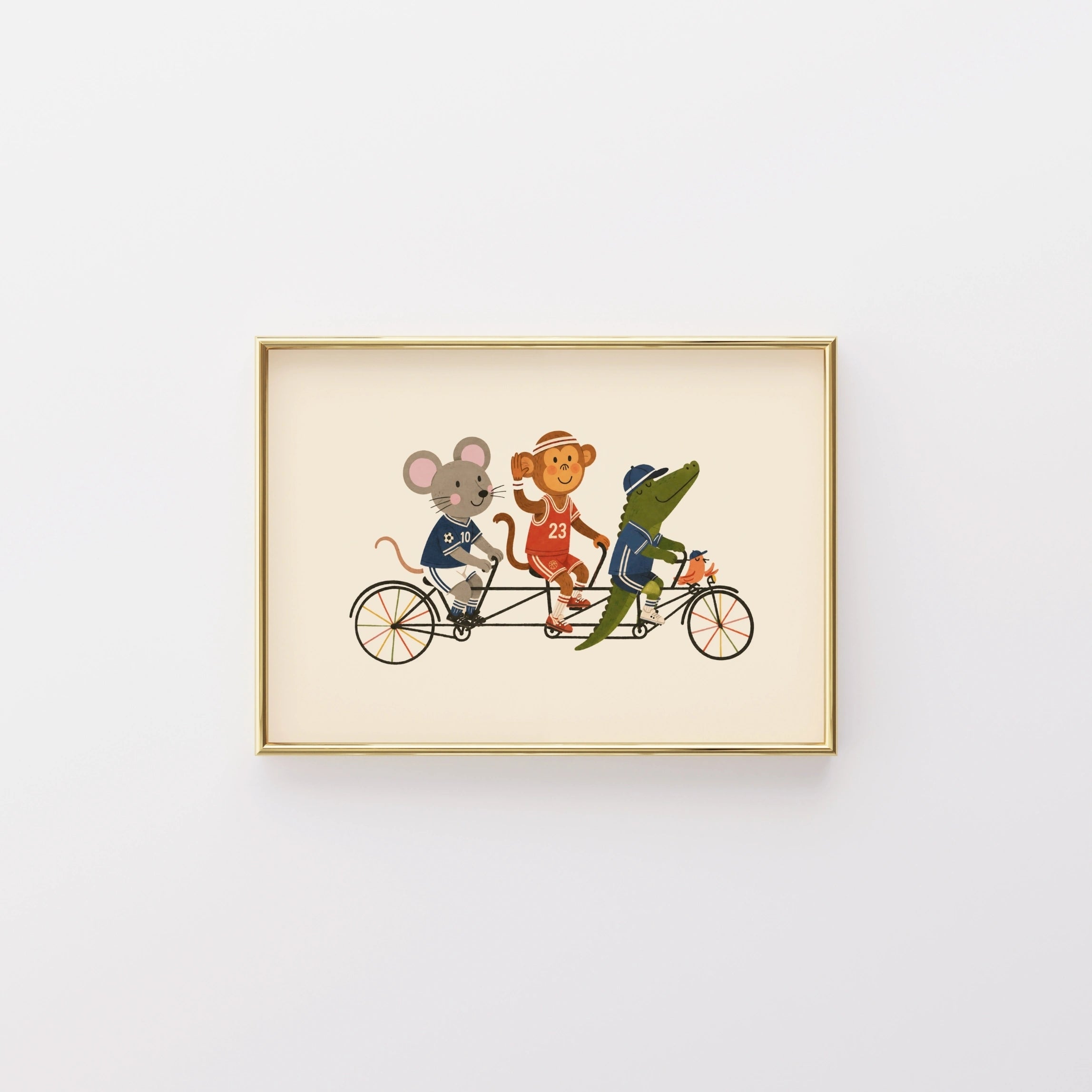 Tandem Bike Nursery Print